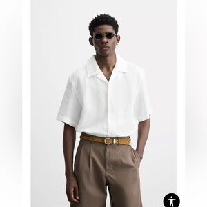 Zara Classic White Linen Shirt